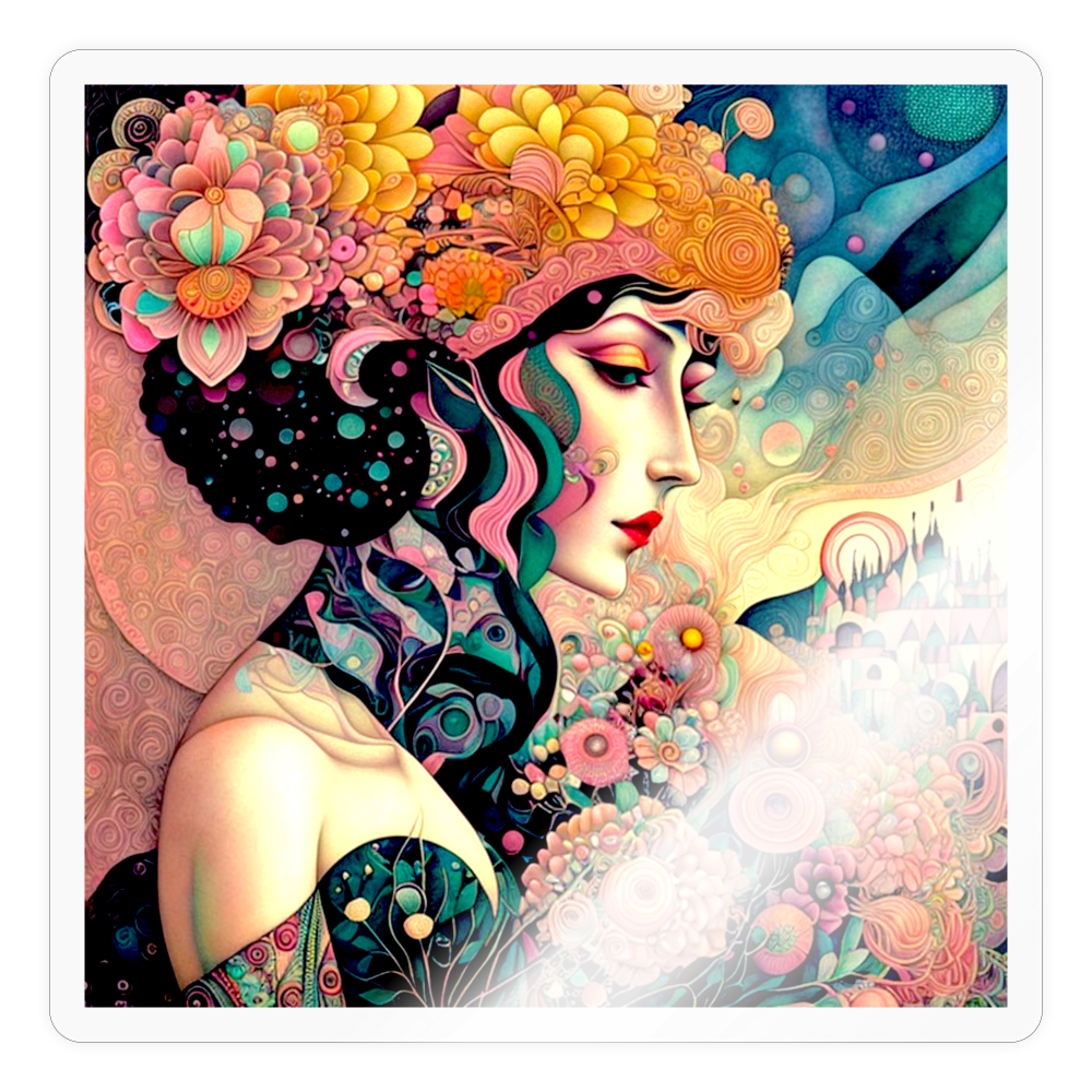 "Art Nouveau Dreamscape" Sticker - transparent glossy