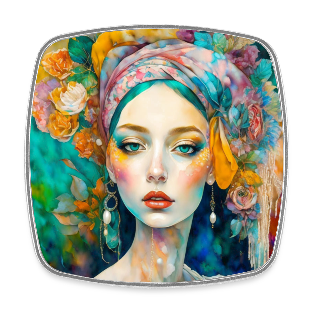 "Ethereal Boho Elegance"  Square fridge magnet - white