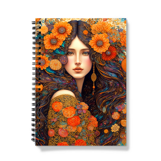 Golden Bloom Muse spiral bound notebooks